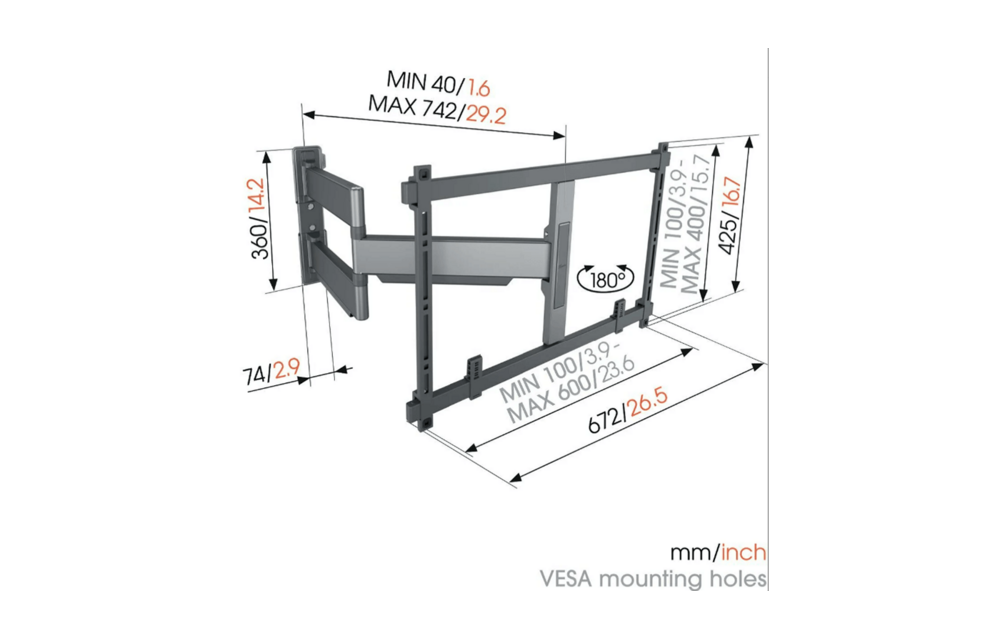 Vogel's TVM 5845 55 -100 inch zwart Draaibare tv-beugel - TV muurbeugel