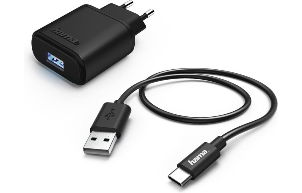 Hama Oplaadset 12W USB-C Zwart
