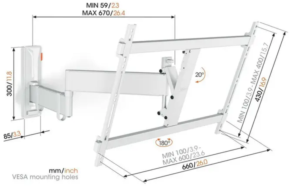 Vogel's TVM 3645W - TV muurbeugel