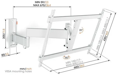 Vogel's TVM 3645W - TV muurbeugel