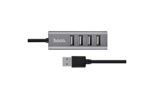 Hoco USB 2.0 HUB 4 poorten Grijs - USB-hub