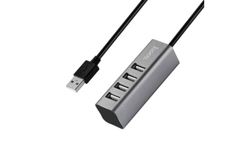 Hoco USB 2.0 HUB 4 poorten Grijs - USB-hub