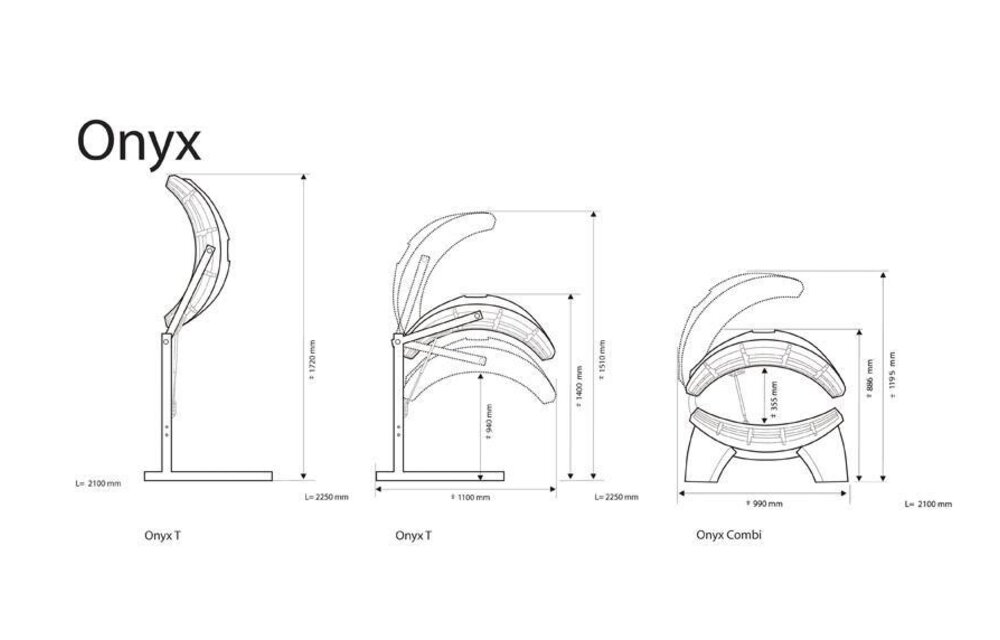 Hapro Onyx 14/1 T Horizontaal Half-body solarium - Zonnehemel