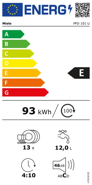 Miele PFD 101 U - Onderbouw vaatwasser