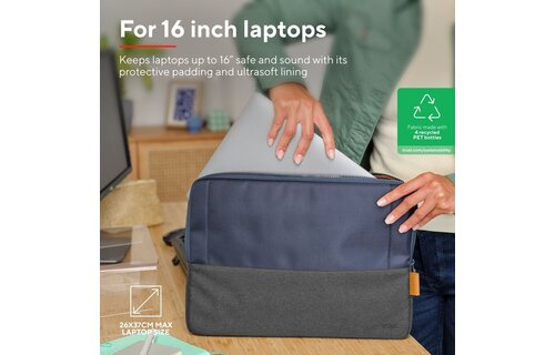 Trust Lisboa 16" laptop sleeve Blauw - Laptoptas