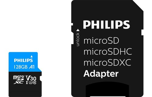 Philips MicroSDXC UHS-I U3 Kaart 128GB - Micro SD kaart
