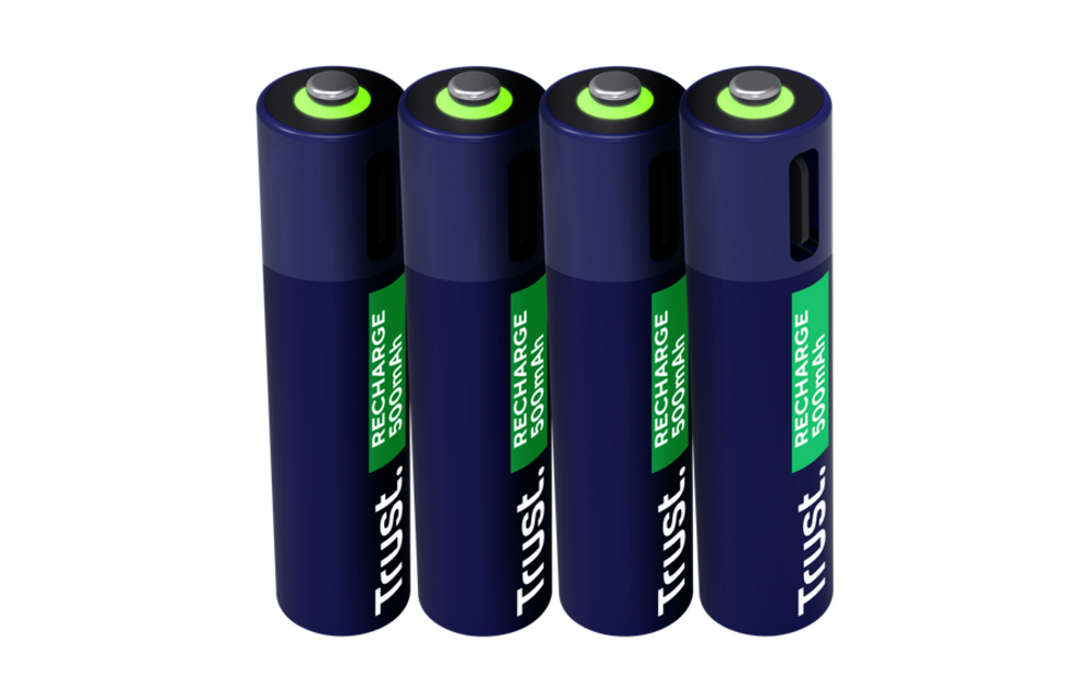 Trust USB-C oplaadbare AAA-batterijen (4-pack)
