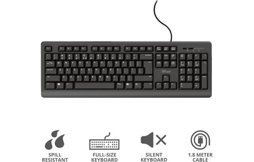 Trust 23880 Primo Zwart - Toetsenbord