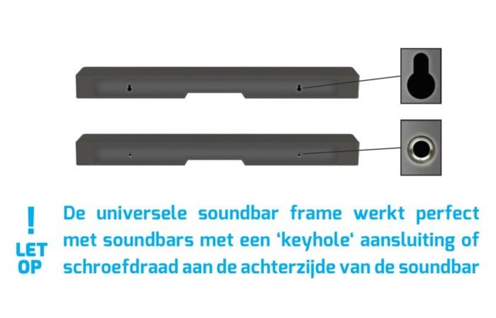 Cavus SBU03 Universele Soundbar muurbeugel - Muurbeugel