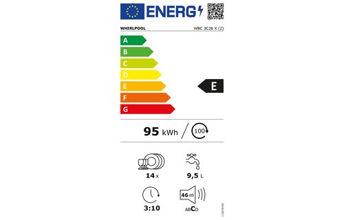 Whirlpool WBC 3C26 X - Inbouw vaatwasser