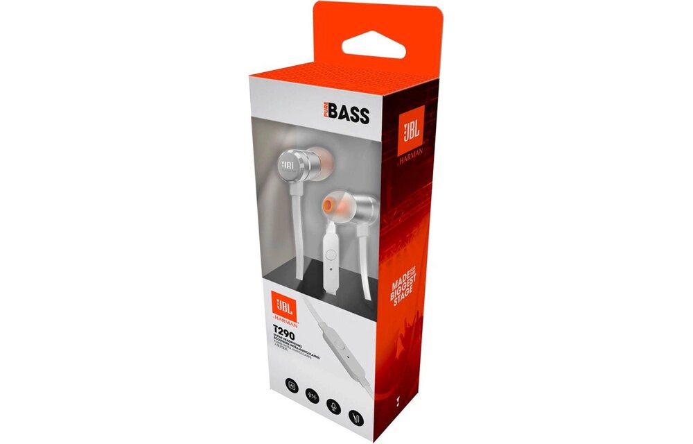 JBL T290 Zilver In-Ear oordopjes - Oordopjes