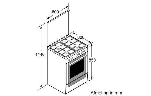Bosch HXA090D50N - Gasfornuis
