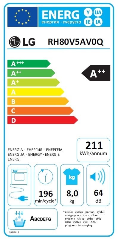 LG RH80V5AV0Q  - Warmtepompdroger