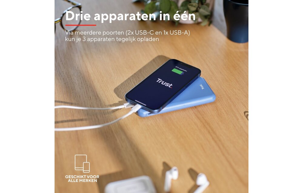 Trust Redoh Fast 10.000 mAh Blauw - Powerbank
