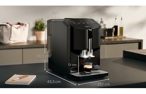 Siemens EQ300 TF301E09 Piano Black - Koffiemachine