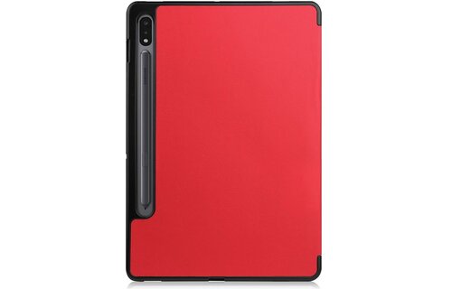 Just in Case Samsung Galaxy Tab S7 TriFold Smart Book Case Pen Slot Rood - Beschermhoes