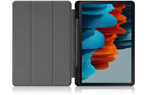 Just in Case Samsung Galaxy Tab S7 TriFold Smart Book Case Pen Slot Rood - Beschermhoes