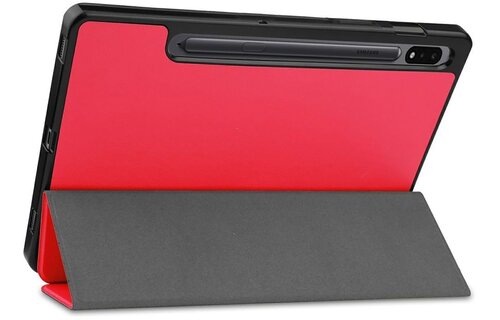 Just in Case Samsung Galaxy Tab S7 TriFold Smart Book Case Pen Slot Rood - Beschermhoes