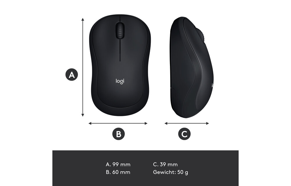 Logitech M185 Grijs - Muis