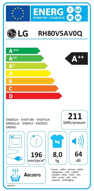 LG RH80V5AV0Q  - Warmtepompdroger