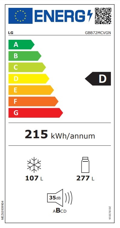 LG GBB72MCVGN - Koel-vriescombinatie