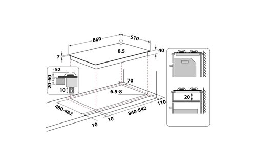Whirlpool GMAL 9522/IXL - Gaskookplaat
