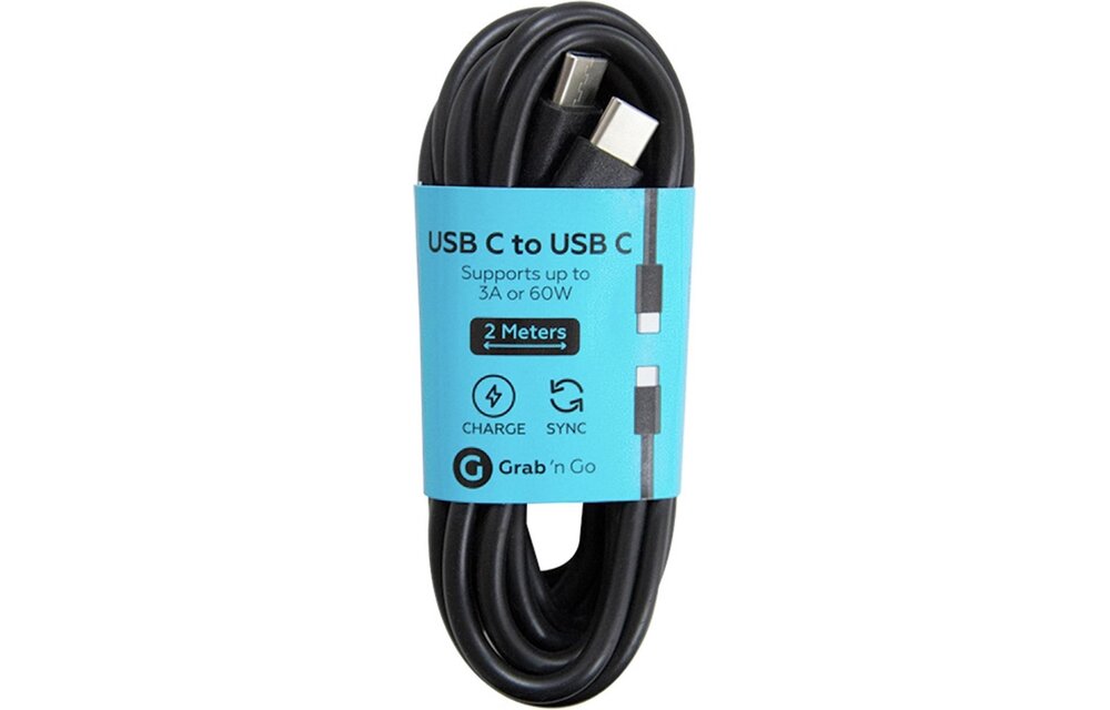 Grab 'n Go USB-C kabel Zwart 2 meter
