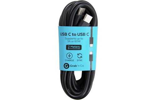 Grab 'n Go USB-C kabel Zwart 2 meter