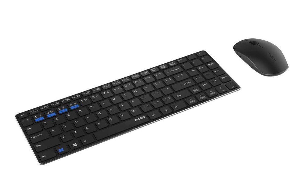 Rapoo 9300M Zwart - Toetsenbord + muis set