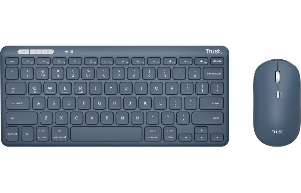 Trust Lyra Blauw - Toetsenbord + muis set