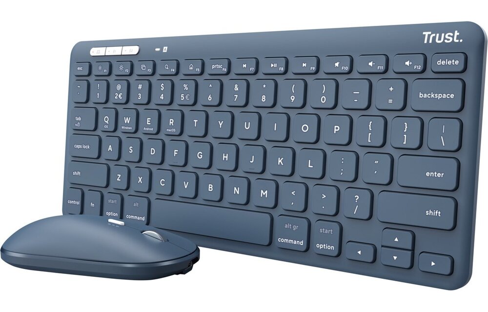 Trust Lyra Blauw - Toetsenbord + muis set