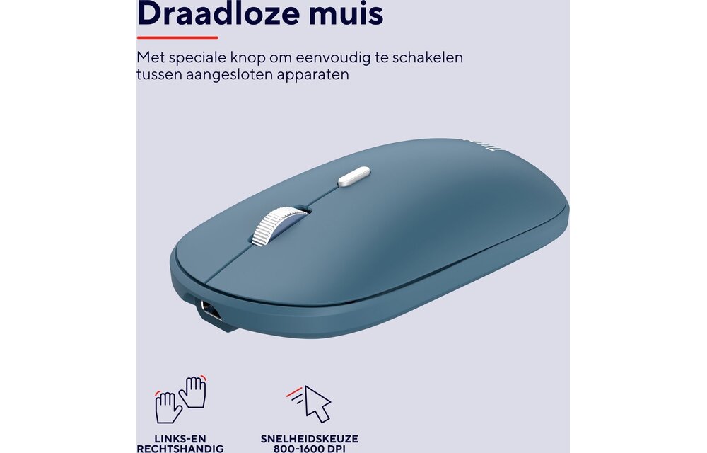Trust Lyra Blauw - Toetsenbord + muis set