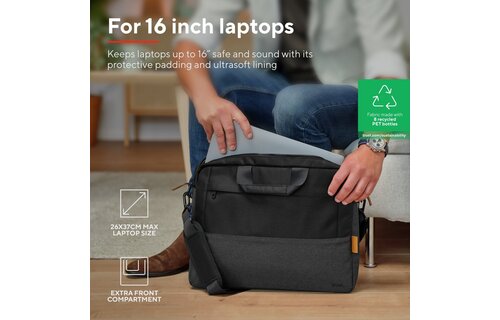 Trust Lisboa 16 inch Eco Zwart - Laptoptas