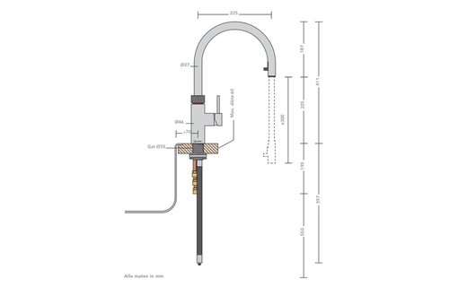 Quooker Flex Round RVS - Kokendwaterkraan