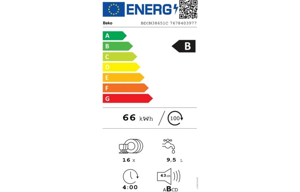 Beko BDIN38651C - Inbouw vaatwasser