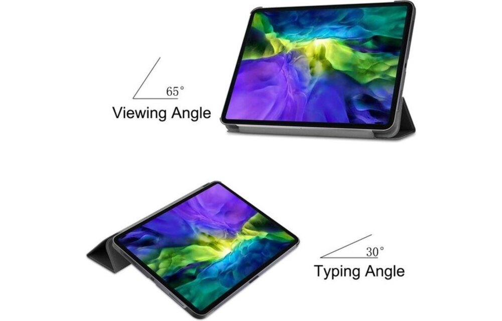 Just in Case Smart Tri-Fold voor iPad Pro 12.9 Zwart - Tablethoes