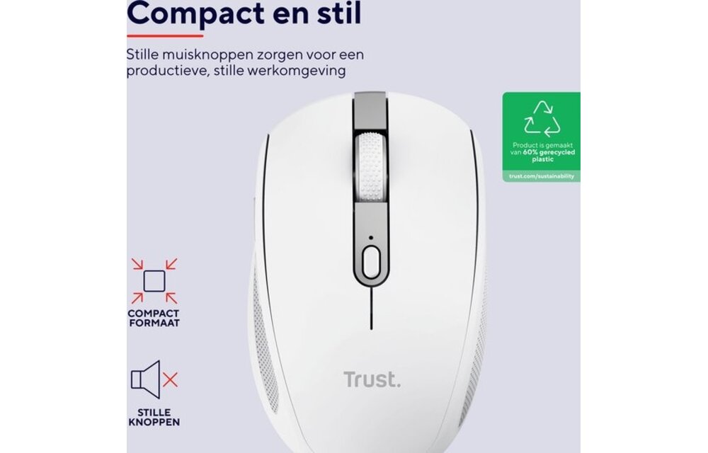 Trust Ozaa Compact Wit - Muis