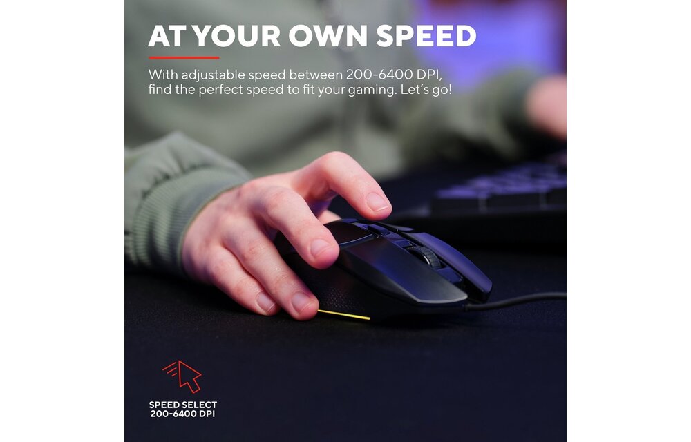 Trust GXT 109 Felox Zwart - Gaming Muis