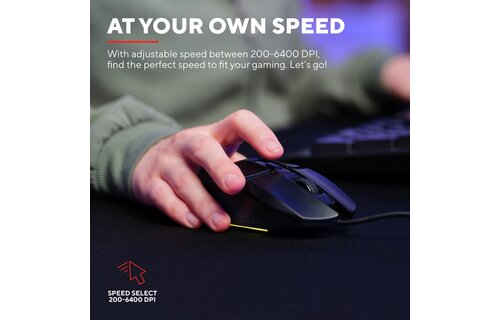 Trust GXT 109 Felox Zwart - Gaming Muis