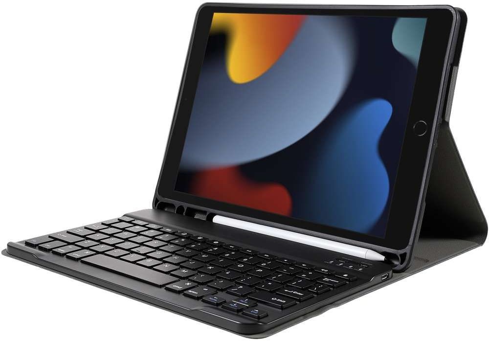 Just in Case Vintage Bluetooth Keyboard Cover - Apple iPad 10.2 - Zwart - Tablethoes