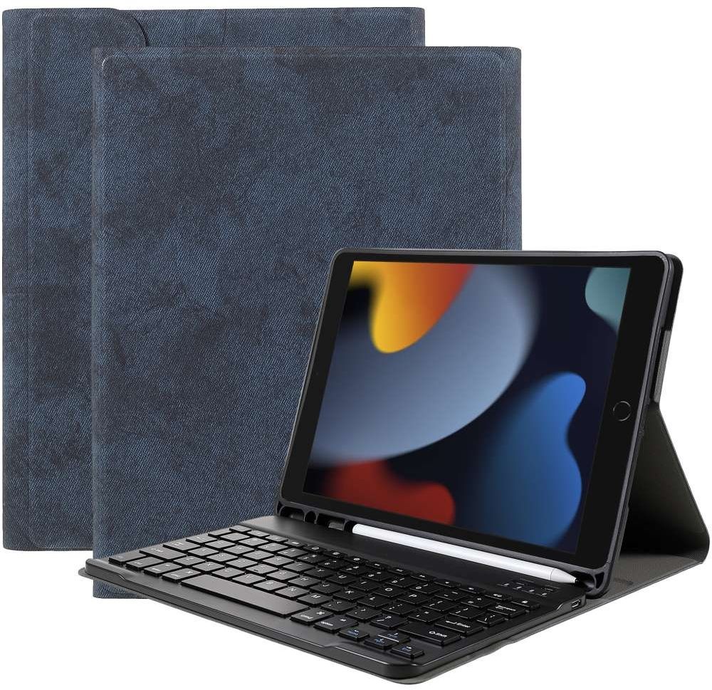 Just in Case Vintage Bluetooth Keyboard Cover - Apple iPad 10.2 - Zwart - Tablethoes