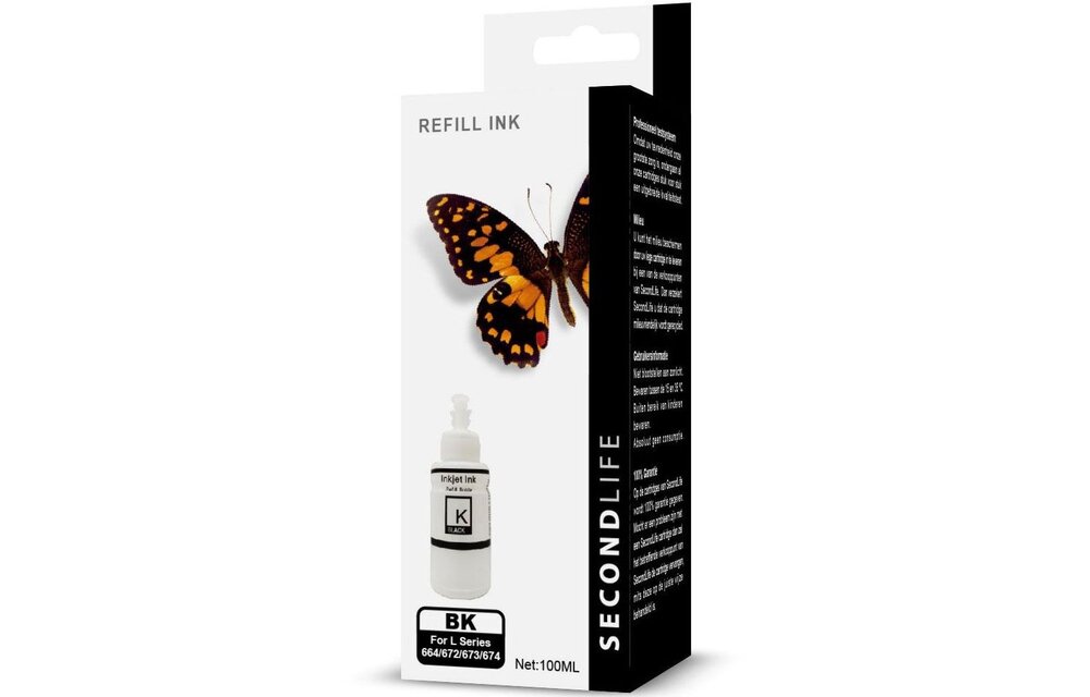 SecondLife Epson T664140 (T664) Zwart - Inktcartridge
