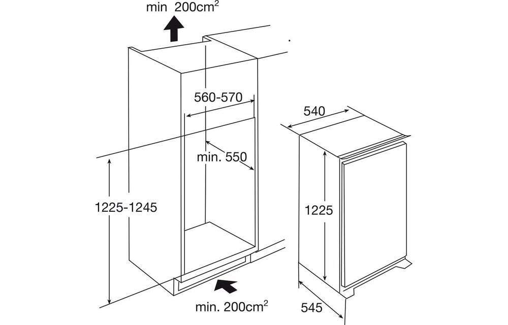ETNA EEK206VA - Inbouw koel-vriescombinatie