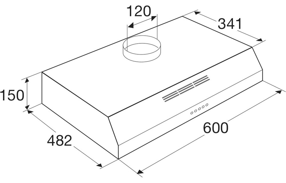 ETNA AO761RVS - Onderbouw afzuigkap