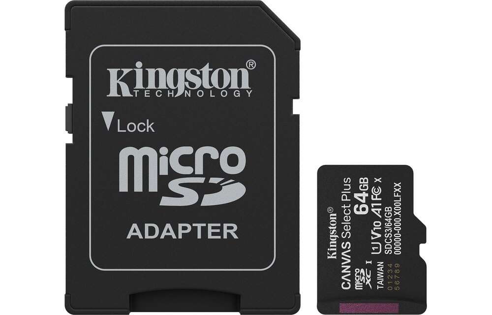 Kingston Canvas Select Plus Gen. 3 microSDXC 64GB - Micro SD kaart