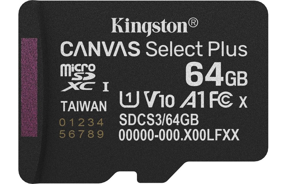 Kingston Canvas Select Plus Gen. 3 microSDXC 64GB - Micro SD kaart