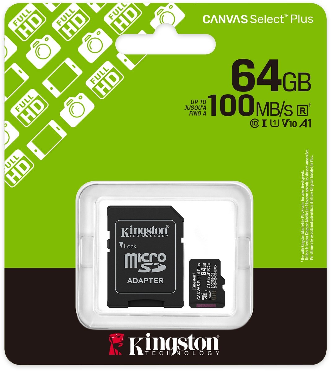 Kingston Canvas Select Plus Gen. 3 microSDXC 64GB - Micro SD kaart