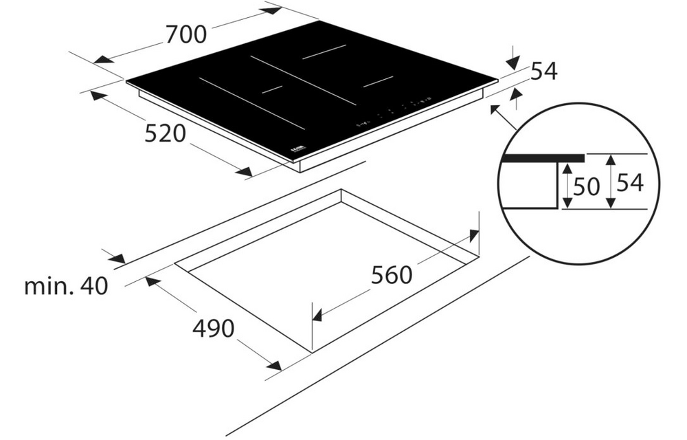 ETNA KIF670ZT - Inductiekookplaat