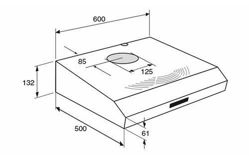 ATAG WO6111BM - Inbouw afzuigkap