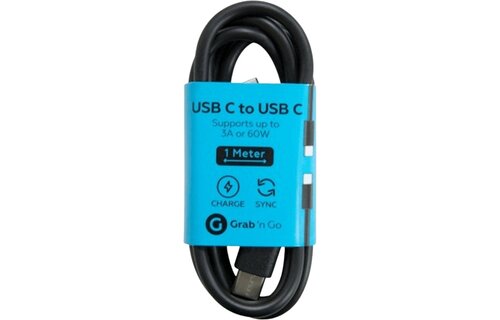 Grab 'N Go USB-C kabel Zwart 1 meter